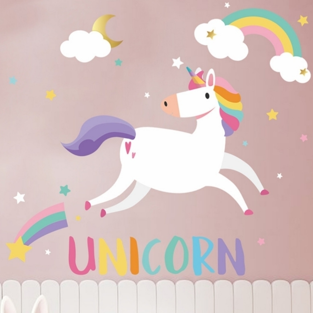 Vinyl Wall Decal Colorful Unicorn